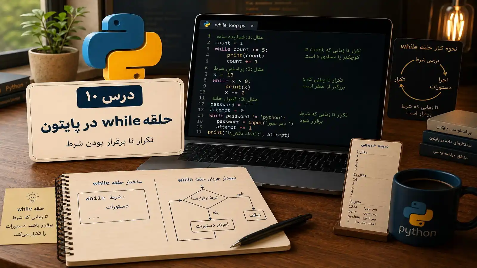 حلقه while در پایتون