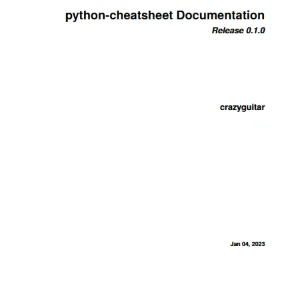 خرید و دانلود کتاب python-cheatsheet Documentation اثر crazyguitar