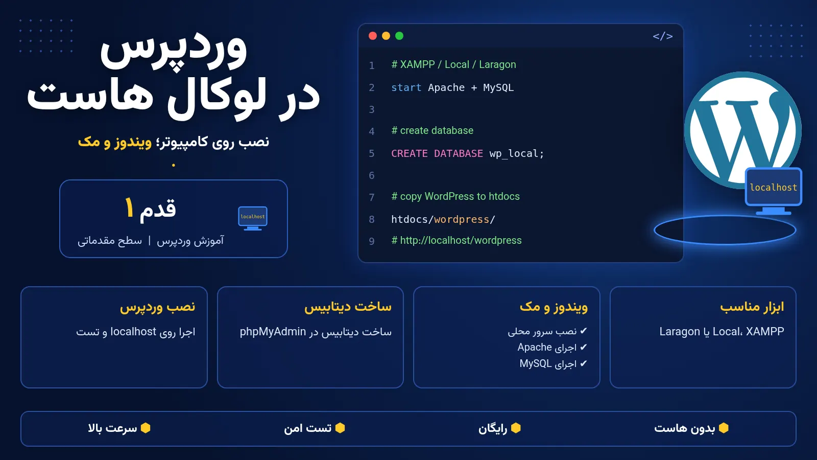 آموزش نصب وردپرس در لوکال هاست روی ویندوز و مک