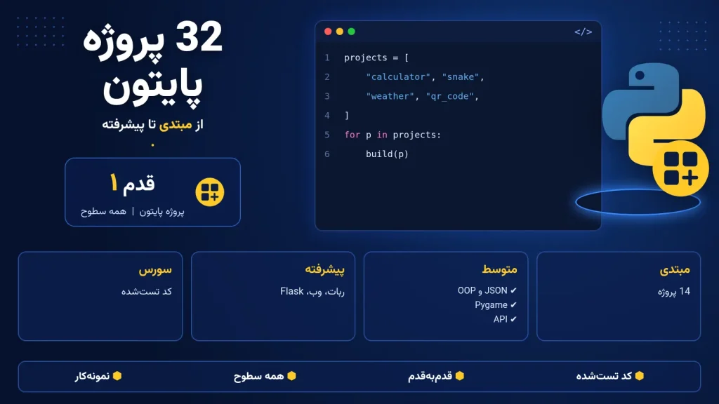 پروژه های پایتون از مبتدی تا پیشرفته